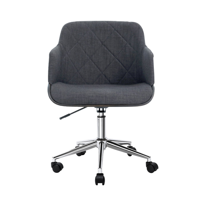 Artiss Wooden Office Chair Fabric Seat Grey