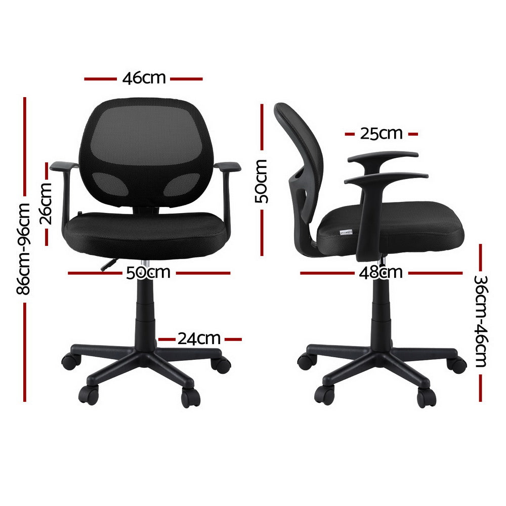 Artiss Mesh Office Chair Computer Gaming Desk Chairs Work Study Mid Back Black