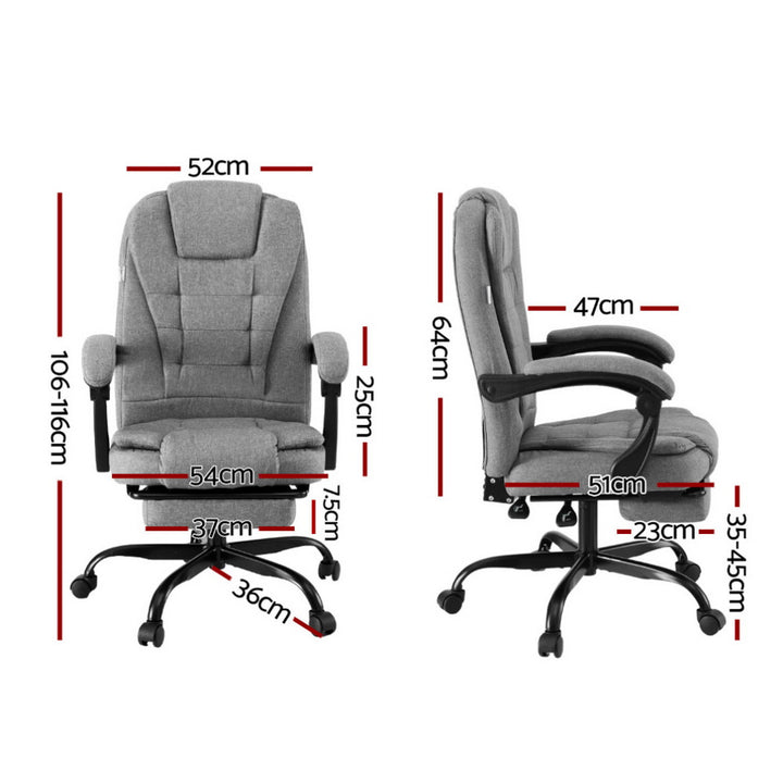 Artiss Office Chair Executive Fabric Seat Racing Computer Desk Chairs Footrest