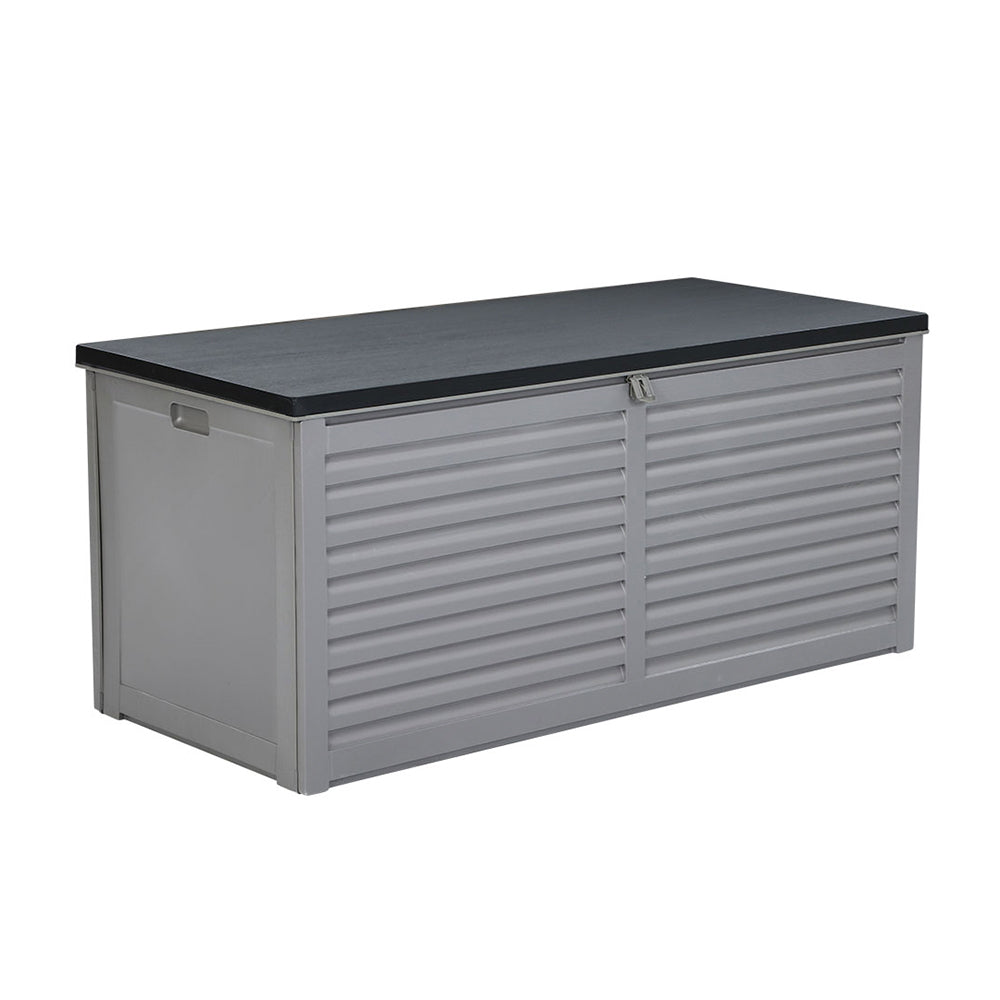 Gardeon Outdoor Storage Box 490L Container Lockable Garden Bench Tools Toy Shed Black