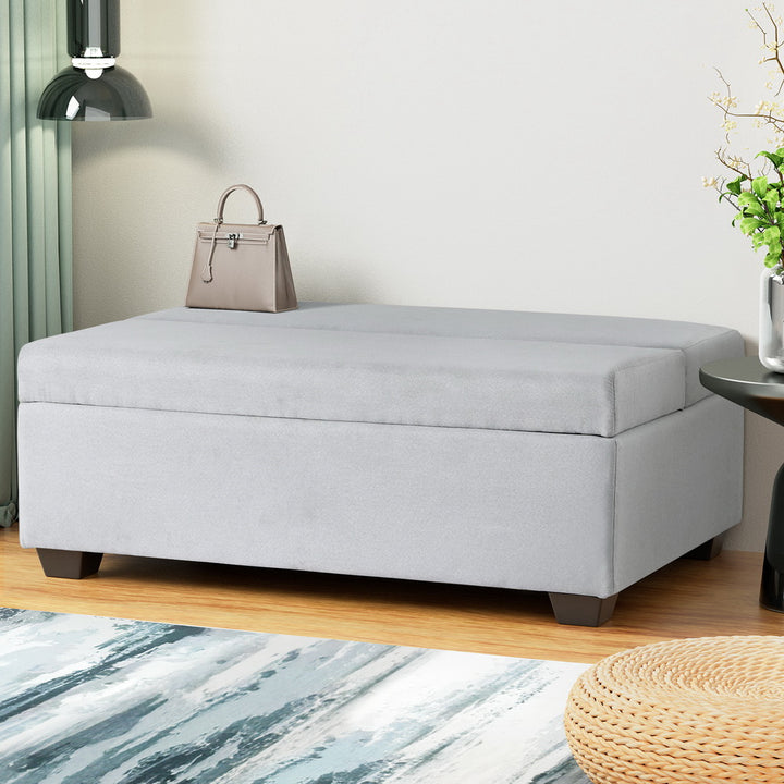 Artiss Ottoman Storage Sofa Bed 112cm Foldable Grey