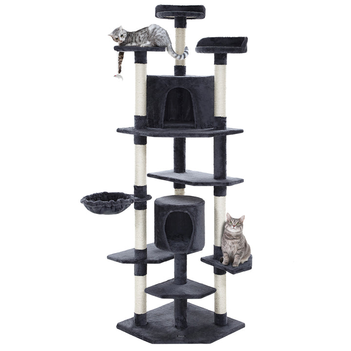 i.Pet Cat Tree 203cm Tower Scratching Post Scratcher Condo Trees House Bed Grey