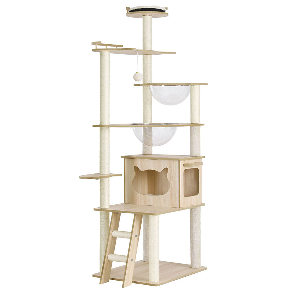 i.Pet Cat Tree Tower Scratching Post Scratcher 174cm Wood Bed Condo House Ladder