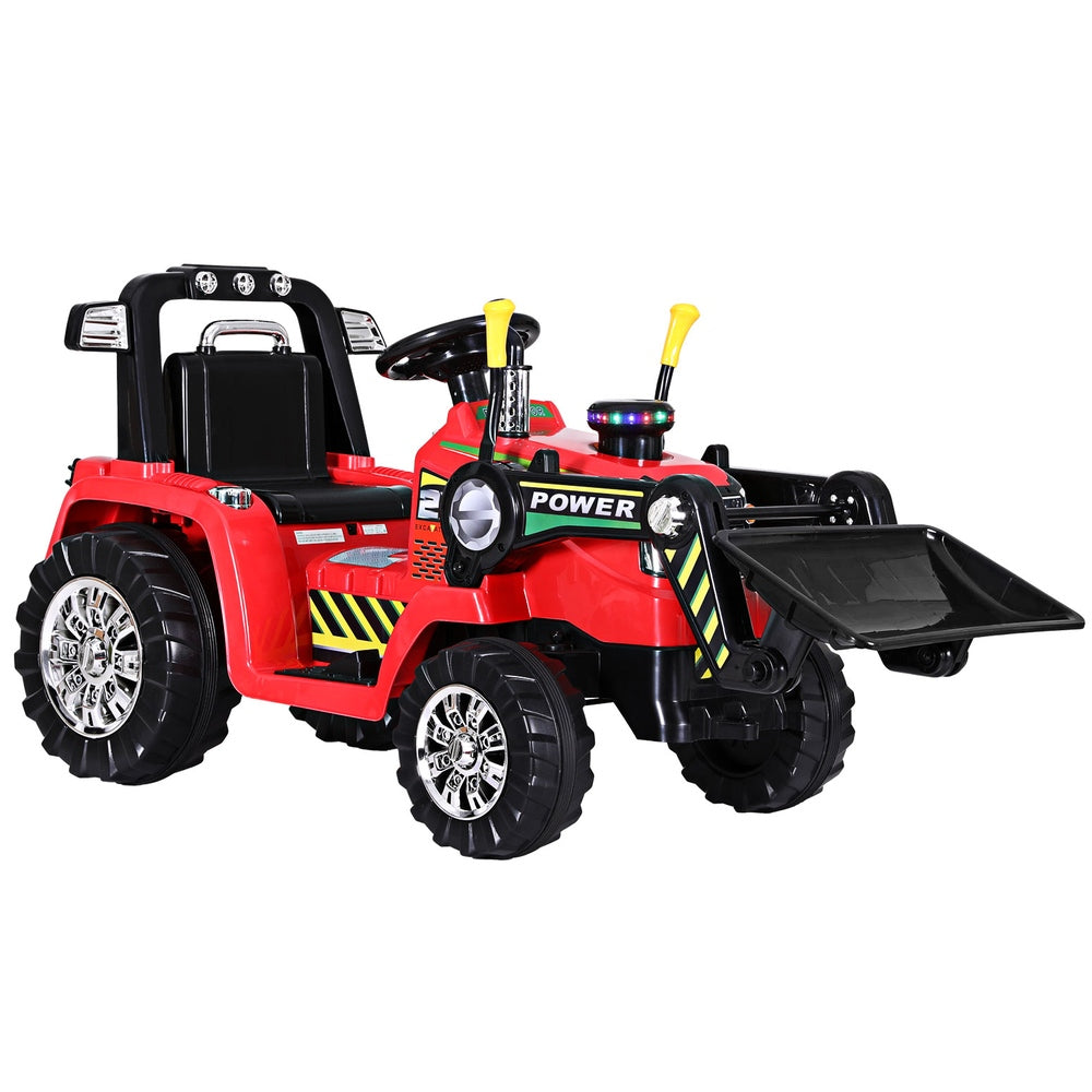 Rigo Kids Electric Ride On Car Bulldozer Digger Loader Remote 6V Red