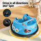 Kids Ride On Car Bumper Electric Toys Cars Light Remote Angry Birds Sticker Blue