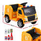 Rigo Kids Ride On Car Garbage Truck Police Light 12V Electric Toys Cars Yellow