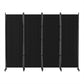 Artiss 4 Panel Room Divider Screen 217cm Wheel Fabric Black