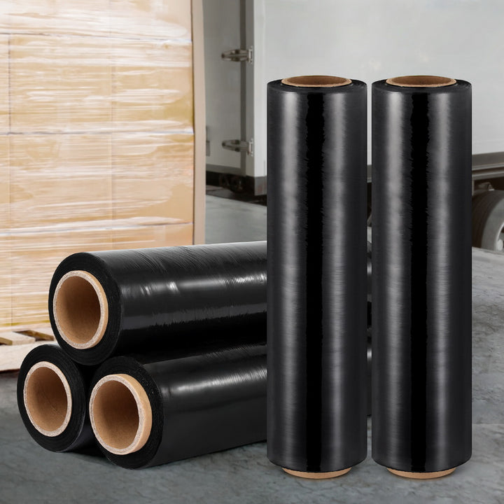 500mm x 400m Stretch Film Pallet Shrink Wrap 5 Rolls Package Use Plastic Black