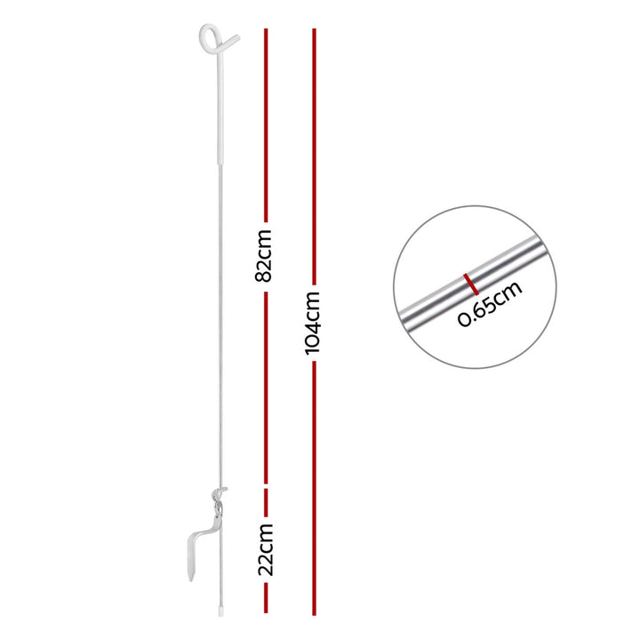 Giantz 20x Electric Fence Pigtail Posts Steel Tape Fencing