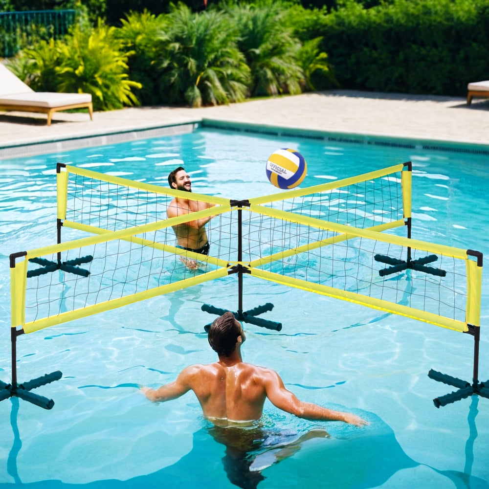 Everfit Water Volleyball Net Set Portable Swimming Pool Nets Game 4 Anchor Bags