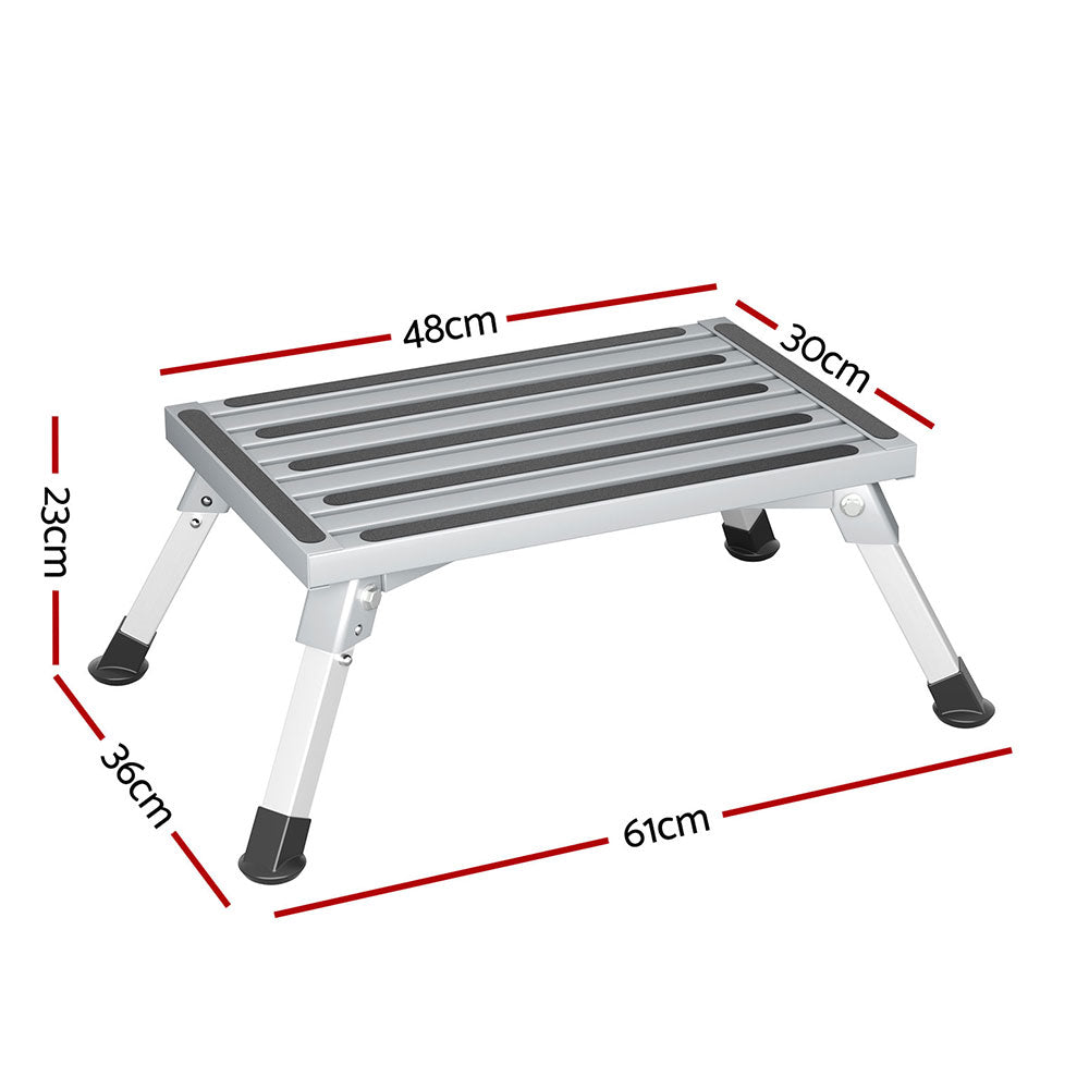 Weisshorn Caravan Step Folding Aluminium Step Ladder Stool