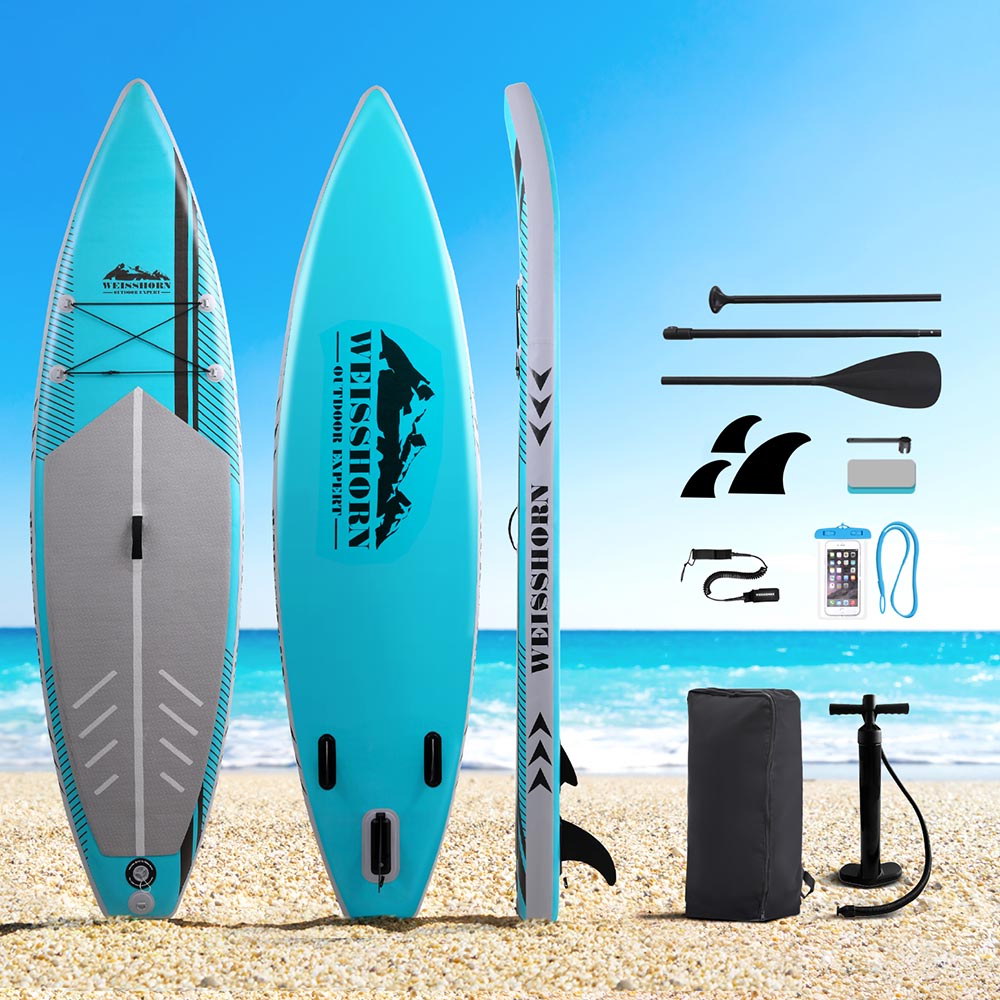 Weisshorn Stand Up Paddle Board 10.5ft Inflatable SUP Surfboard Paddleboard Kayak Surf Green