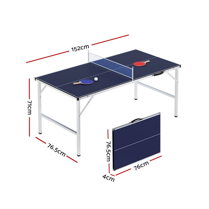 Everfit Table Tennis Ping Pong Table Portable Foldable Family Game Home Indoor