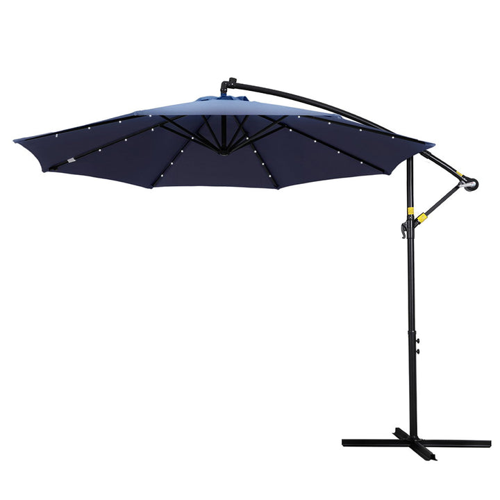 Instahut Outdoor Umbrella 3M Cantilever Beach LED Umbrellas Garden Shade Patio