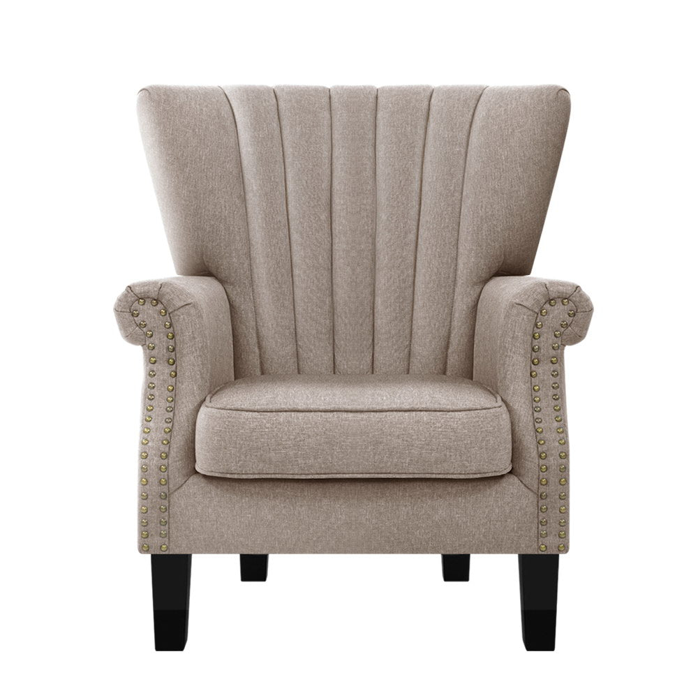 Artiss Armchair Wingback Beige Andrew