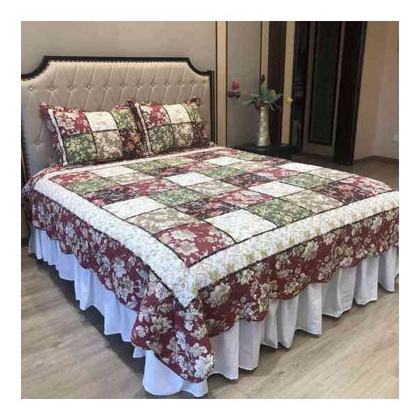 Newport 100% Cotton Quilted 3 pcs Bedspread Coverlet Set King