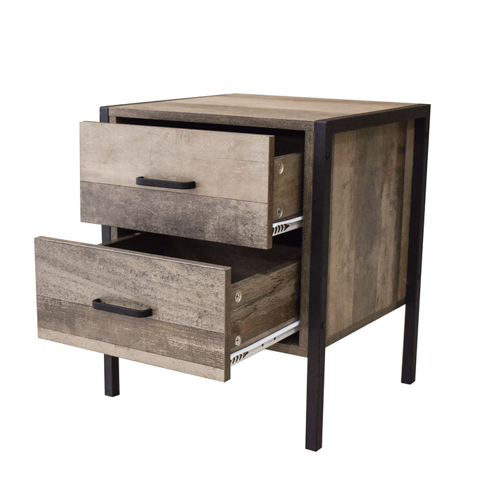 Milano Decor Bedside Table Palm Beach Drawers Nightstand Unit Cabinet Storage