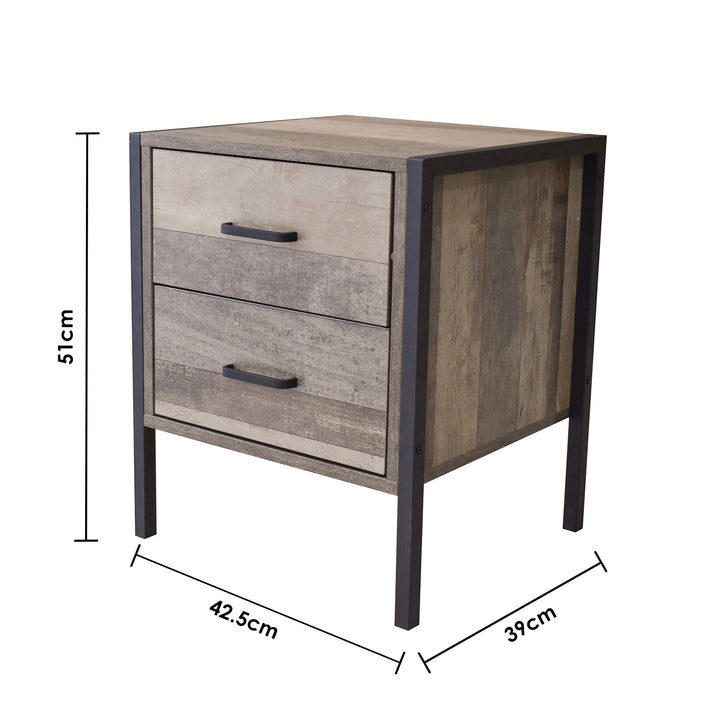 Milano Decor Bedside Table Palm Beach Drawers Nightstand Unit Cabinet Storage