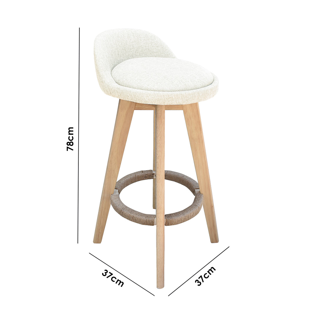 Milano Decor Phoenix Barstool Cream Chairs Kitchen Dining Chair Bar Stool - One Pack - Cream