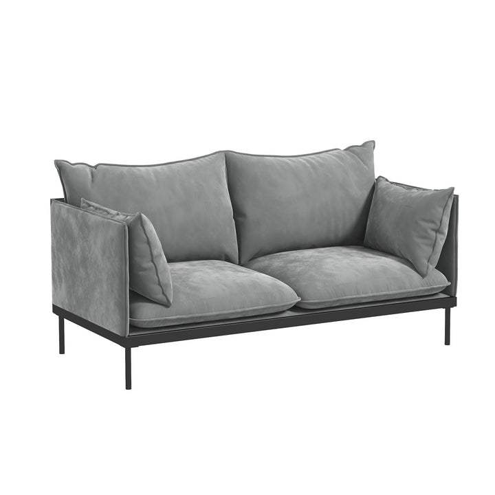 Casa Decor Camilla Luxury Upholstered Fabric 2 Seater Sofa Light Grey