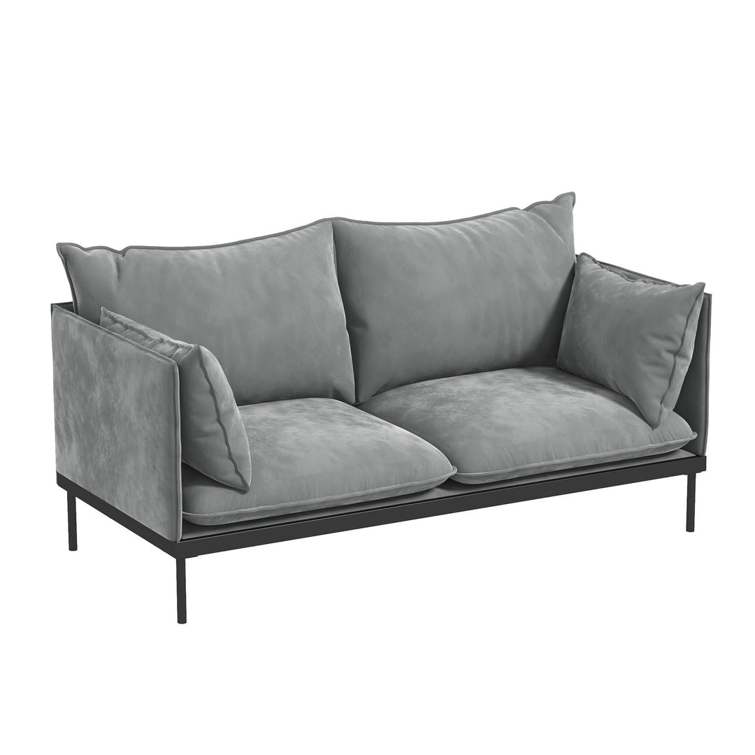 Casa Decor Camilla Luxury Upholstered Fabric 2 Seater Sofa Light Grey