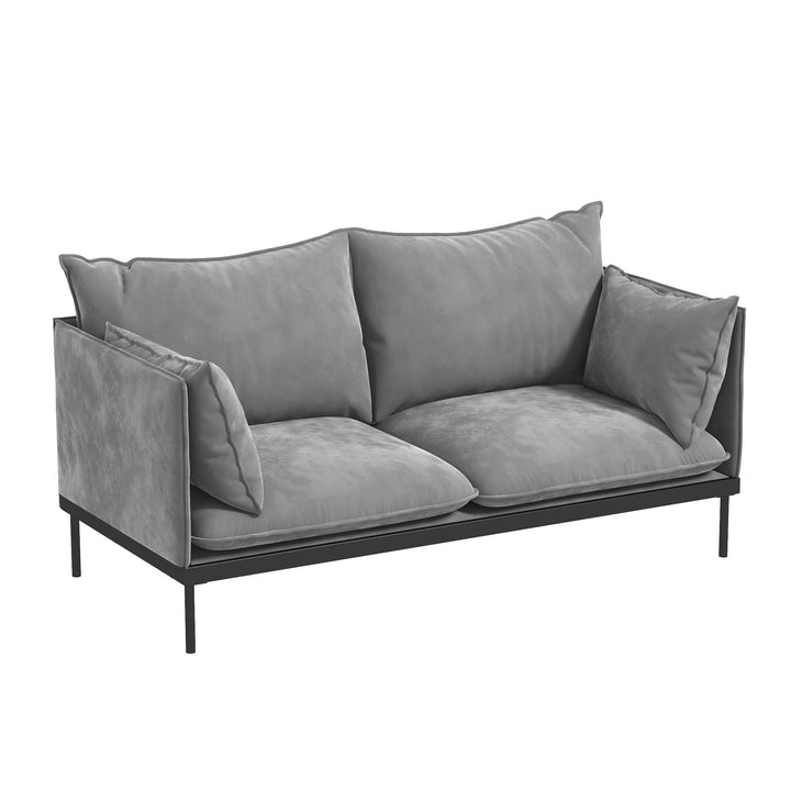 Casa Decor Camilla Luxury Upholstered Fabric 2 Seater Sofa Light Grey