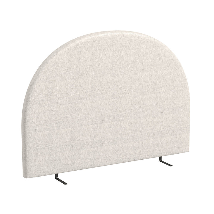 Milano Decor Ariana Curved Boucle Bedhead Headboard Upholstered Cushioned White - Queen - White