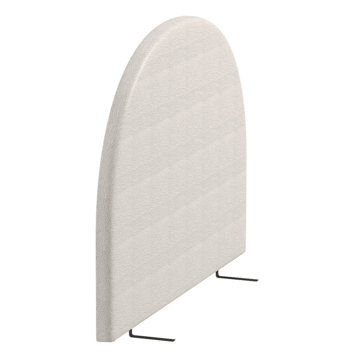 Milano Decor Ariana Curved Boucle Bedhead Headboard Upholstered Cushioned White - Queen - White