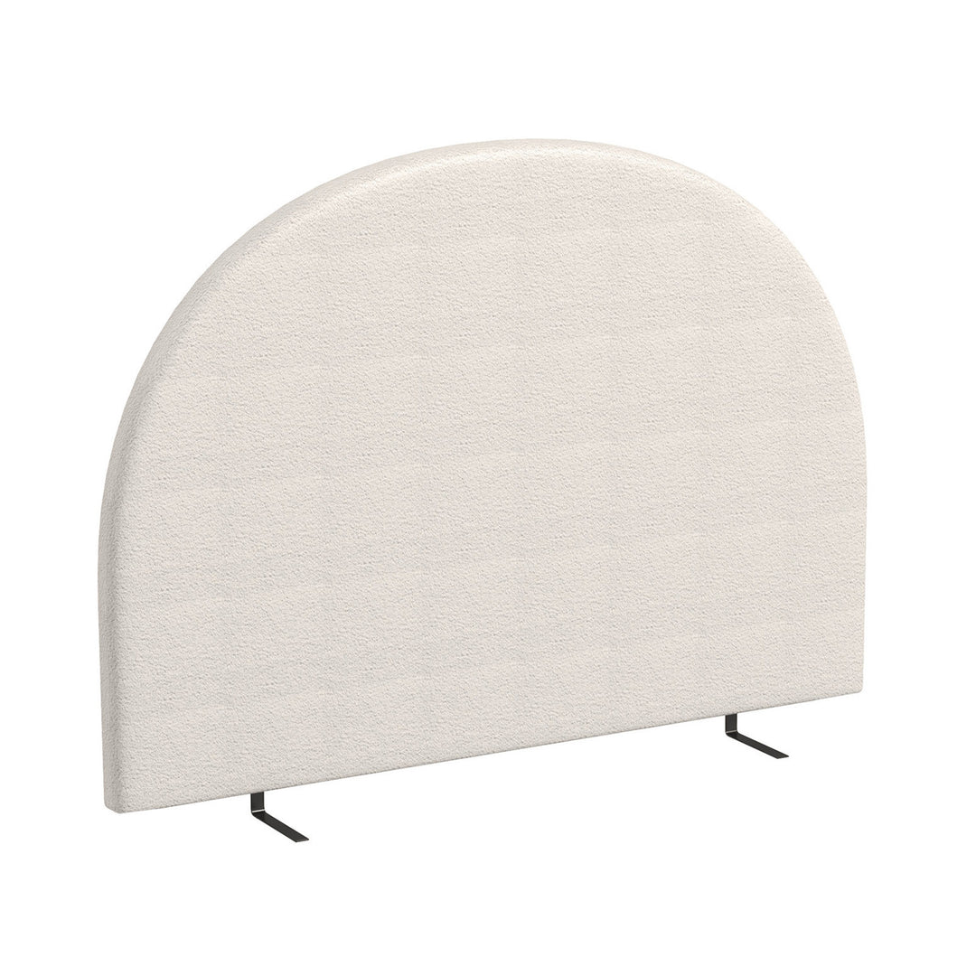 Milano Decor Ariana Curved Boucle Bedhead Headboard Upholstered Cushioned White - King - White