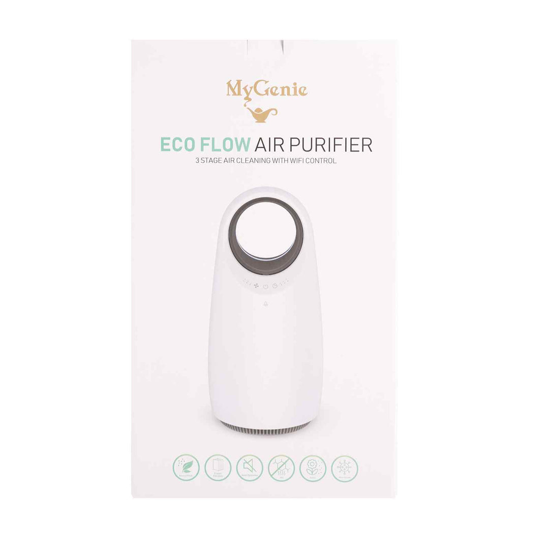 MyGenie Ultra Quiet Eco Flow Air Purifier WI-FI Control HEPA Filter White