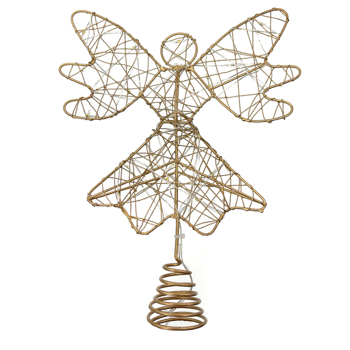 Santa's Helper Christmas Tree Angel Topper - Elegant Ornament for Festive Trees