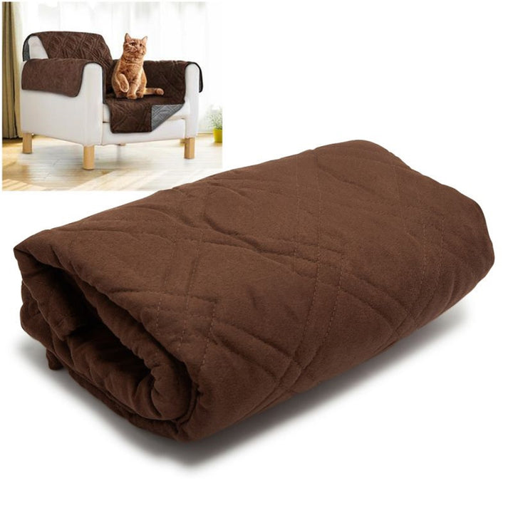 Sprint Industries Reversible Slipover Pet Couch Sofa Cover Protector Armchair - Single Chair - Chocolate  Charcoal