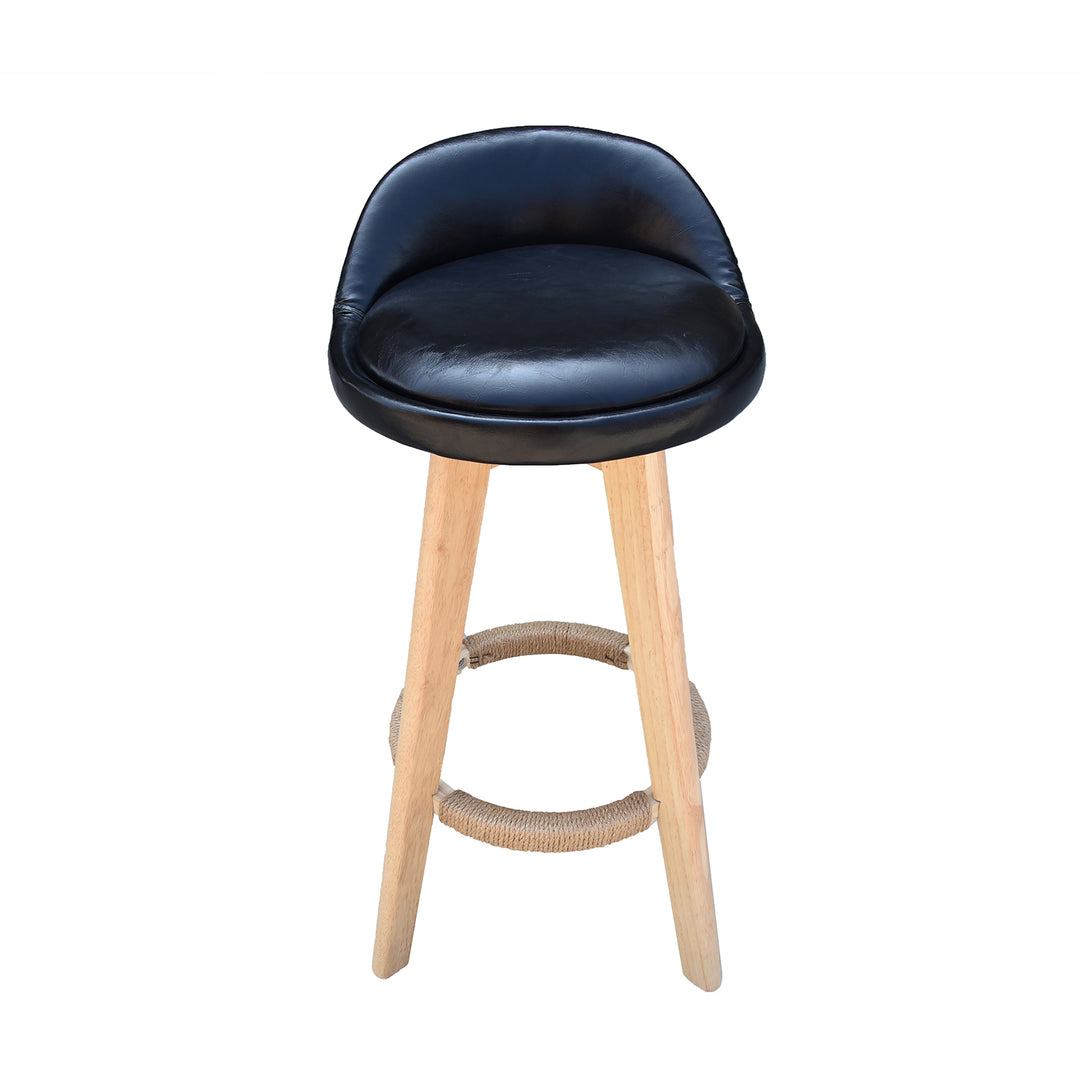 Milano Decor Phoenix Barstool Black Chairs Kitchen Dining Chair Bar Stool - Two Pack - Black