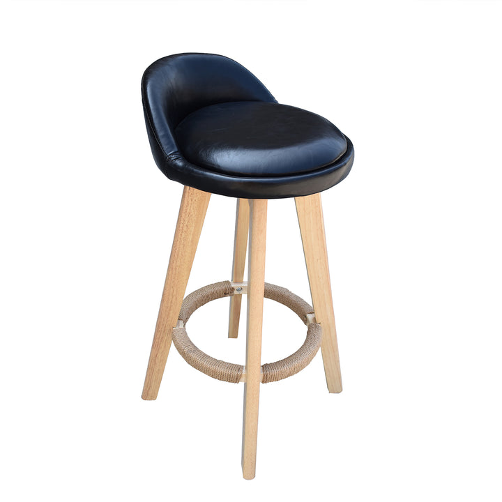 Milano Decor Phoenix Barstool Black Chairs Kitchen Dining Chair Bar Stool - Three Pack - Black