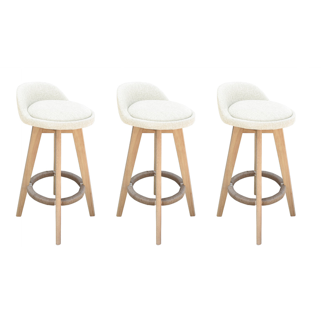 Milano Decor Phoenix Barstool Cream Chairs Kitchen Dining Chair Bar Stool - Three Pack - Cream