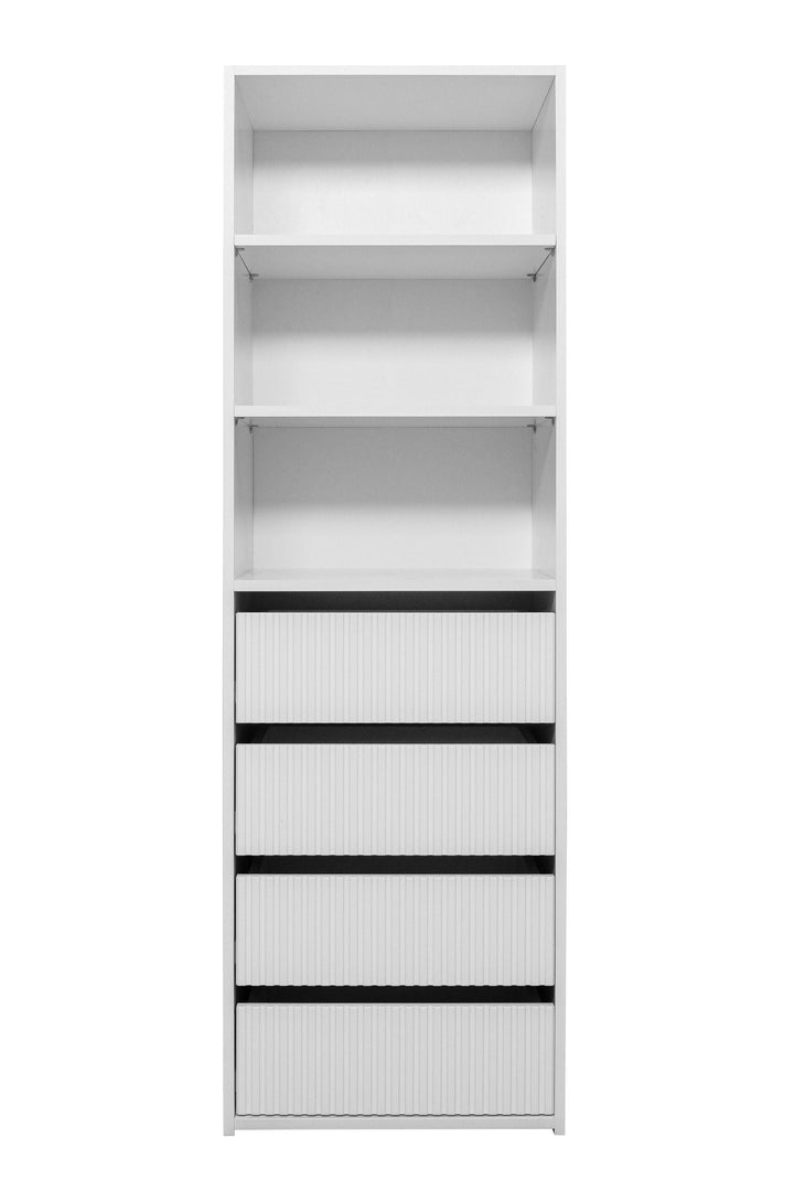 GENEVA THREE SHELF/FOUR DRAWER BUILT IN WARDROBE - FLUTED