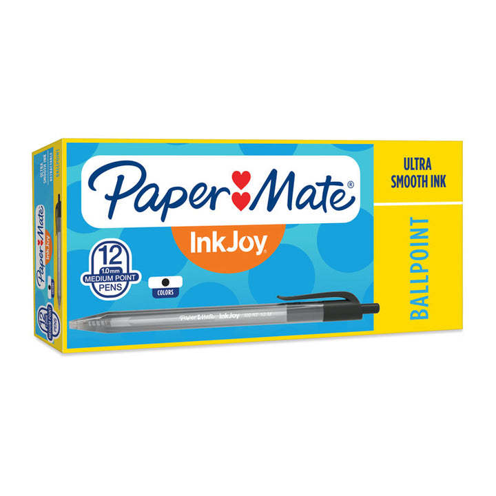 PAPER MATE InkJoy 100RT Ball Pen Black Box of 12