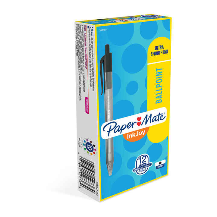 PAPER MATE InkJoy 100RT Ball Pen Black Box of 12