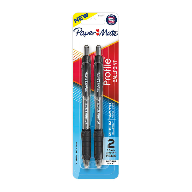 PAPER MATE Profi RT 1.0 Ball Pen Black Pack 2 Box of 6