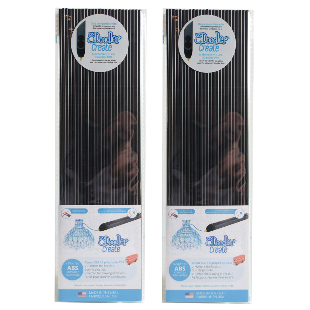 3DOODLER 3Doodler Create ABS Plastic Black Belt Black-2pack