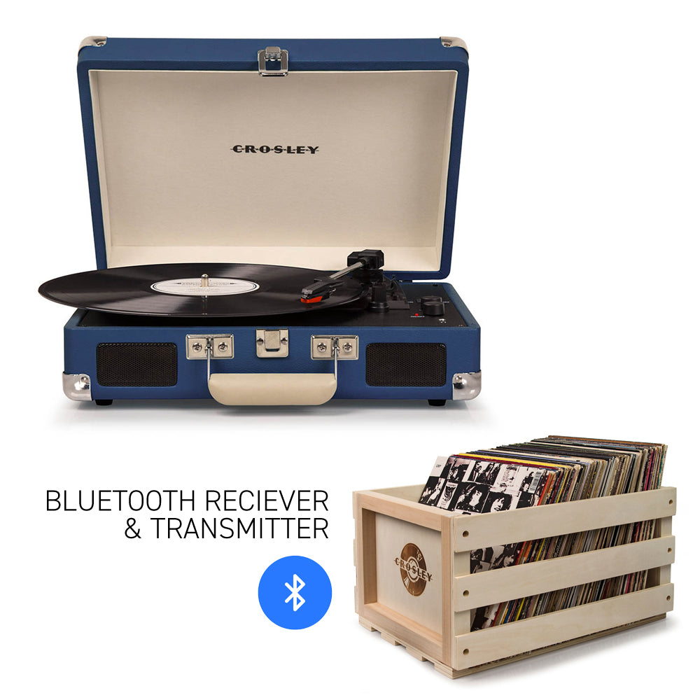 CROSLEY Crosley Cruiser Blue - Bluetooth Turntable & Record Storage Crate