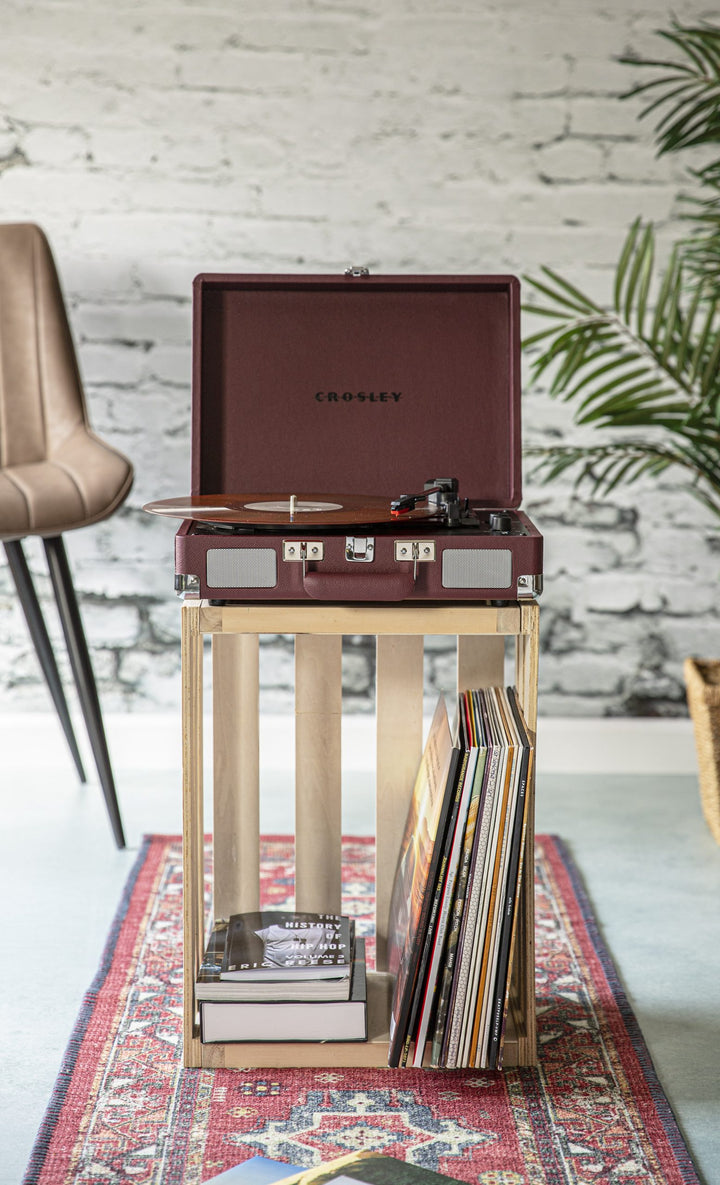 CROSLEY Crosley Cruiser Burgundy - Bluetooth Turntable & Record Storage Crate