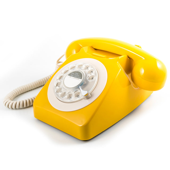 GPO RETRO GPO 746 ROTARY TELEPHONE - MUSTARD