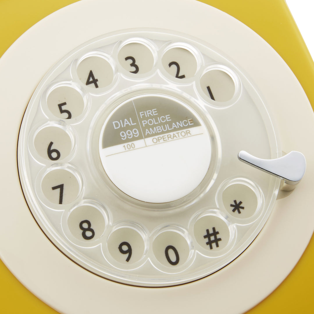 GPO RETRO GPO 746 ROTARY TELEPHONE - MUSTARD