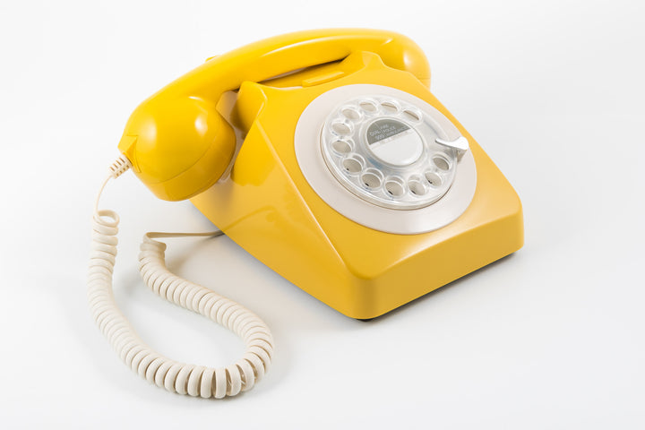 GPO RETRO GPO 746 ROTARY TELEPHONE - MUSTARD