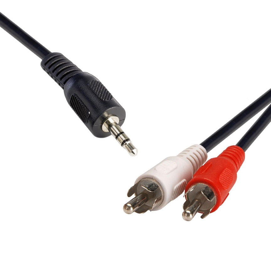 8WARE 3.5 Streo Plug to 2 x RCA Plug 2m