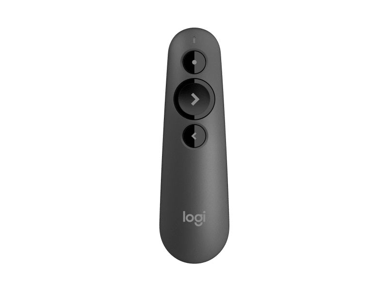 LOGITECH R500S Laser Presentation Remote with Dual Connectivity Bluetooth or USB 20m Range Red Laser Pointer for PowerPoint Keynote Google Slides