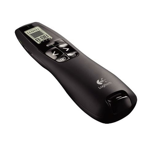 Logitech R800 Laser Presentation Remote LCD display time tracking 30m Range, 2.4GHz Instuitive slideshow controls MILT-R700PRO 910-003508