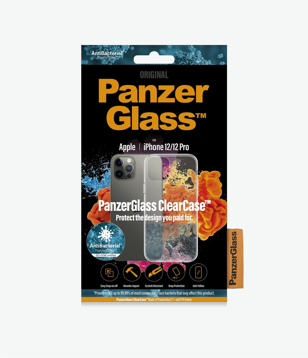 PANZER GLASS ClearCase  Apple iPhone 12/12 Pro - (0249), Scratch resistant, Anti greasy