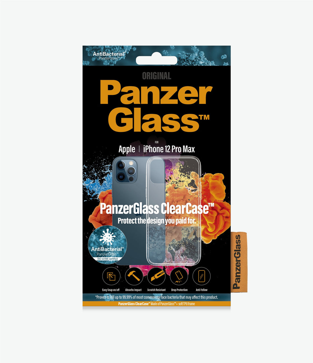 PANZER GLASS ClearCase Apple iPhone 12 Pro Max - (0250), Scratch resistant, Anti greasy, Anti Ageing